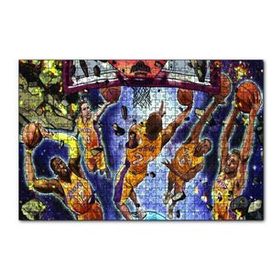 Cakapuzzle Los Angeles Lakers Beşli Smaç Potaaltı Çizim 120 Parça Ahşap Puzzle