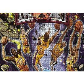 Cakapuzzle Los Angeles Lakers Beşli Smaç Potaaltı Çizim 120 Parça Ahşap Puzzle