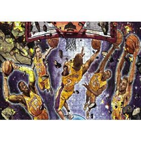 Cakapuzzle Los Angeles Lakers Beşli Smaç Potaaltı Çizim 120 Parça Ahşap Puzzle