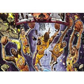 Cakapuzzle Los Angeles Lakers Beşli Smaç Potaaltı Çizim 120 Parça Ahşap Puzzle