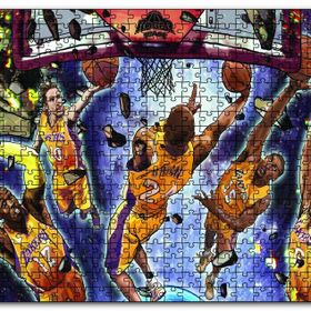 Cakapuzzle Los Angeles Lakers Beşli Smaç Potaaltı Çizim Mdf 1000 Parça Puzzle