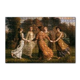 Cakapuzzle Louis Janmot Bahçede Çember Halindeki Genç Kızlar 120 Parça Ahşap Puzzle