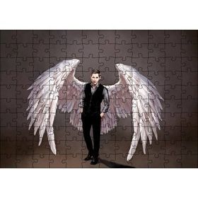 Cakapuzzle Lucifer ve Ak Kanatları Dijital Çizim 120 Parça Ahşap Puzzle