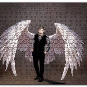 Cakapuzzle Lucifer ve Ak Kanatları Dijital Çizim Mdf 1000 Parça Puzzle