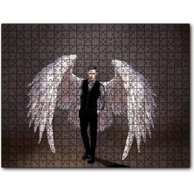Cakapuzzle Lucifer ve Ak Kanatları Dijital Çizim Mdf 120 Parça Puzzle