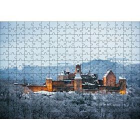 Cakapuzzle Lüksemburg Bourscheid Kalesi ve Karlı Tepeler 255 Parça Puzzle