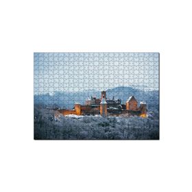 Cakapuzzle Lüksemburg Bourscheid Kalesi ve Karlı Tepeler Mdf 500 Parça Puzzle
