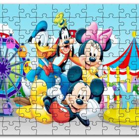 Cakapuzzle Luna Parkta Daisy Duck Goofy Mickey Minnie Mdf 1000 Parça Puzzle