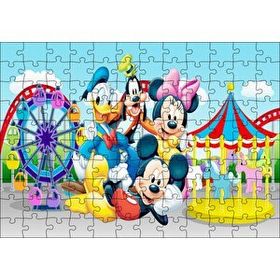 Cakapuzzle Luna Parkta Daisy Duck Goofy Mickey Minnie Mdf 120 Parça Puzzle