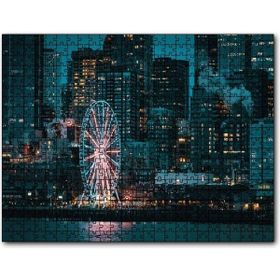 Cakapuzzle Lunapark ve Gökdelenler Mdf 500 Parça Puzzle