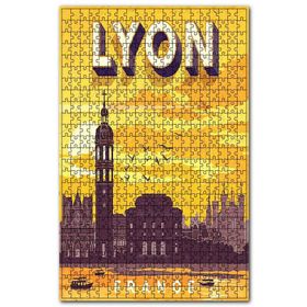 Cakapuzzle Lyon Şehri Afişi Görseli Ahşap 1000 Parça Puzzle