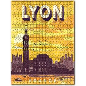 Cakapuzzle Lyon Şehri Afişi Görseli Ahşap 1000 Parça Puzzle