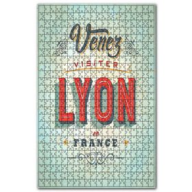 Cakapuzzle Lyon Ziyaret Rehberi Afişi Görseli Ahşap 1000 Parça Puzzle