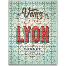 Cakapuzzle Lyon Ziyaret Rehberi Afişi Görseli Ahşap 1000 Parça Puzzle
