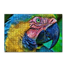 Cakapuzzle Macaw Papağanı Rengarenk Başı Yakın Plan 120 Parça Ahşap Puzzle