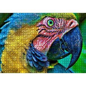 Cakapuzzle Macaw Papağanı Rengarenk Başı Yakın Plan 120 Parça Ahşap Puzzle