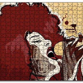 Cakapuzzle Madonna Mikrofonda Çizim Mdf 120 Parça Puzzle