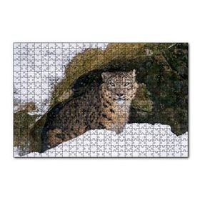 Cakapuzzle Mağara Ağzında Kar Leoparı 120 Parça Ahşap Puzzle