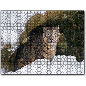 Cakapuzzle Mağara Ağzında Kar Leoparı Mdf 120 Parça Puzzle