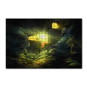 Cakapuzzle Mağara Işık İnsan Figürü Yapboz MDF Puzzle