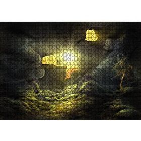 Cakapuzzle Mağara Işık İnsan Figürü Yapboz MDF Puzzle
