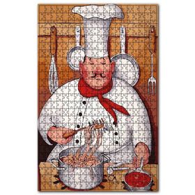 Cakapuzzle Makarna Yapan Aşçı Görseli Ahşap 500 Parça Puzzle