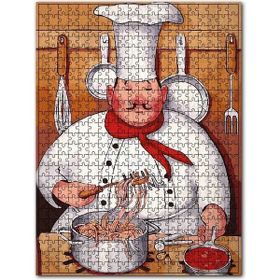 Cakapuzzle Makarna Yapan Aşçı Görseli Ahşap 500 Parça Puzzle