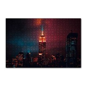 Cakapuzzle Manhattan Empire State Binası Gece Görünüş 120 Parça Ahşap Puzzle