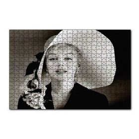Cakapuzzle Marilyn Monroe Güllü Beyaz Şapkası Gülümsemesi 120 Parça Ahşap Puzzle