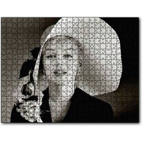 Cakapuzzle Marilyn Monroe Güllü Beyaz Şapkası Gülümsemesi Mdf 120 Parça Puzzle