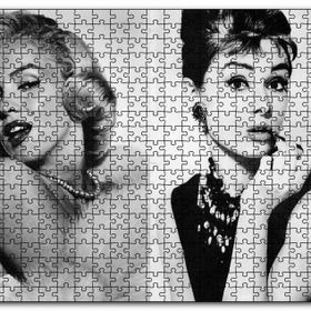 Cakapuzzle Marilyn Monroe ve Audrey Hepburn Mdf 120 Parça Puzzle