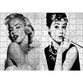 Cakapuzzle Marilyn Monroe ve Audrey Hepburn Mdf 120 Parça Puzzle