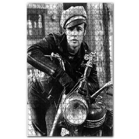 Cakapuzzle Marlon Brando Kasketli Motorsiklet Sürücüsü Ahşap 1000 Parça Puzzle