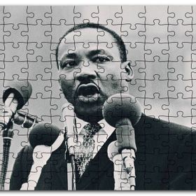Cakapuzzle Martin Luther King ve Mikrofonlar Siyah Beyaz Mdf 120 Parça Puzzle
