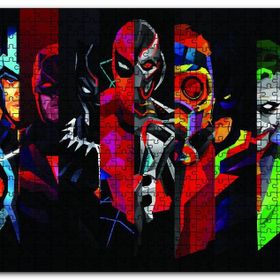 Cakapuzzle Marvel Low Poly Tüm Karakterler Mdf 1000 Parça Puzzle