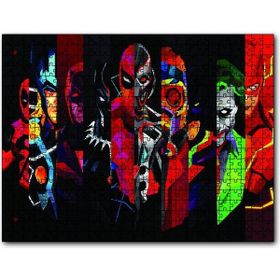 Cakapuzzle Marvel Low Poly Tüm Karakterler Mdf 1000 Parça Puzzle