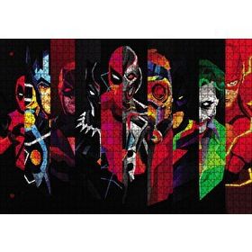Cakapuzzle Marvel Low Poly Tüm Karakterler Mdf 1000 Parça Puzzle