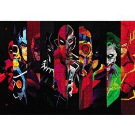 Cakapuzzle Marvel Low Poly Tüm Karakterler Mdf 500 Parça Puzzle