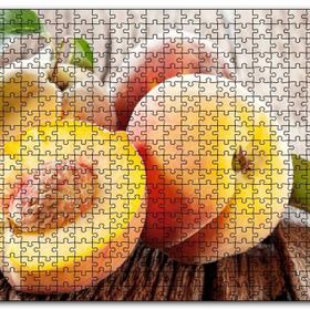 Cakapuzzle Masa Üstünde Şeftali Görseli Mdf 500 Parça Puzzle