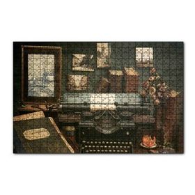 Cakapuzzle Masada Kitaplar Daktilo Tablolar Görseli 120 Parça Ahşap Puzzle