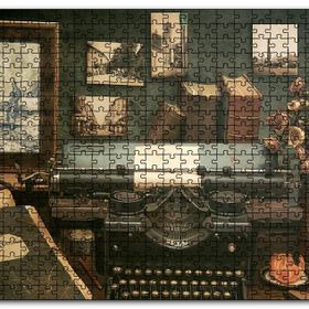 Cakapuzzle Masada Kitaplar Daktilo Tablolar Görseli Mdf 1000 Parça Puzzle