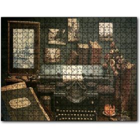 Cakapuzzle Masada Kitaplar Daktilo Tablolar Görseli Mdf 1000 Parça Puzzle