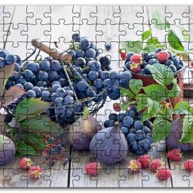 Cakapuzzle Masada Yaş İncir Üzüm Yabanmersini ve Ahudular Mdf 120 Parça Puzzle