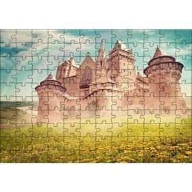 Cakapuzzle Masallar Ülkesi Kale ve Gökkuşağı Mdf 120 Parça Puzzle