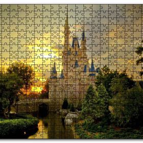 Cakapuzzle Masallar Ülkesi Şatosu ve Günbatımı Mdf 1000 Parça Puzzle