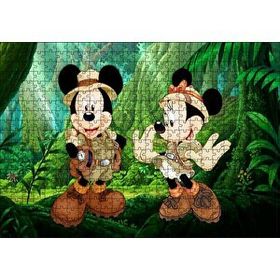 Cakapuzzle Masaüstünde Mickey Maus ve Minnie Mouse Safari Mdf 500 Parça Puzzle