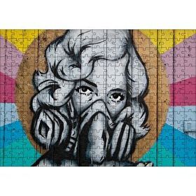 Cakapuzzle Maskeli Kadın Duvar Boyama 120 Parça Ahşap Puzzle