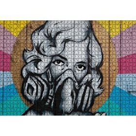 Cakapuzzle Maskeli Kadın Duvar Boyama 120 Parça Ahşap Puzzle