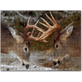 Cakapuzzle Mavi Boyalı Kırmızı Fularla Gözleri Bağlı Kadın Mdf 1000 Parça Puzzle