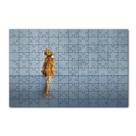 Cakapuzzle Mavi Duvar Önündeki Sarı Kedi 120 Parça Ahşap Puzzle